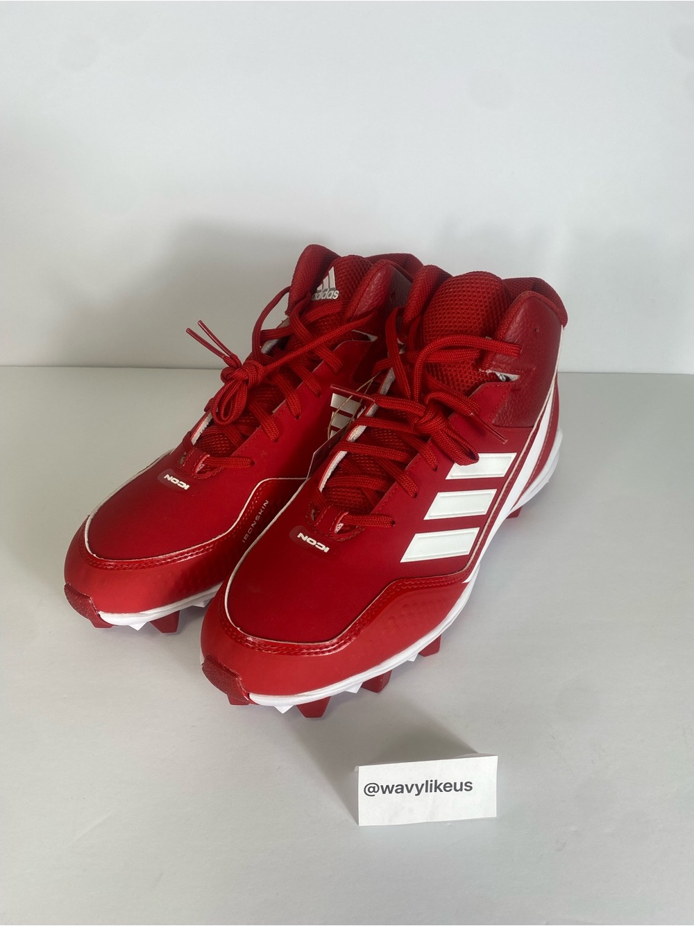 Adidas Icon 7 Mid MD S23921 Baseball Cleats Red White Men's Size 10.5 NWT
